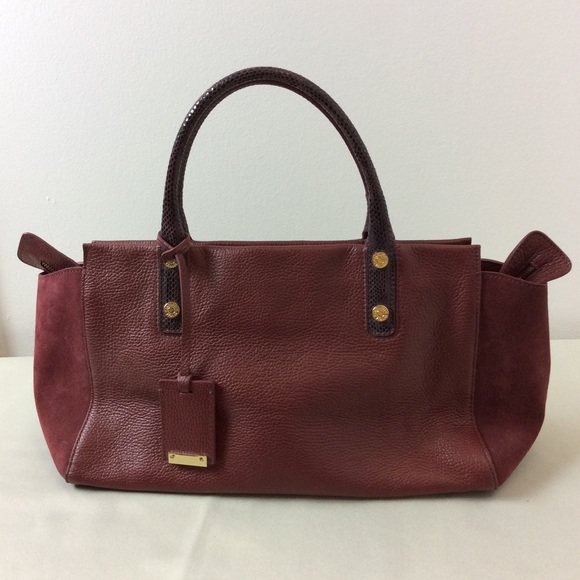 LaCucci Burgundy Leather Made In Italy Handbag. Good used condition. Preloved - Picture 9 of 11